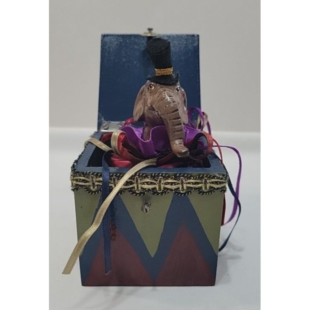 Katherine’s Collection Wayne Kleski Elephant Gentleman Jack in the Box Figurine